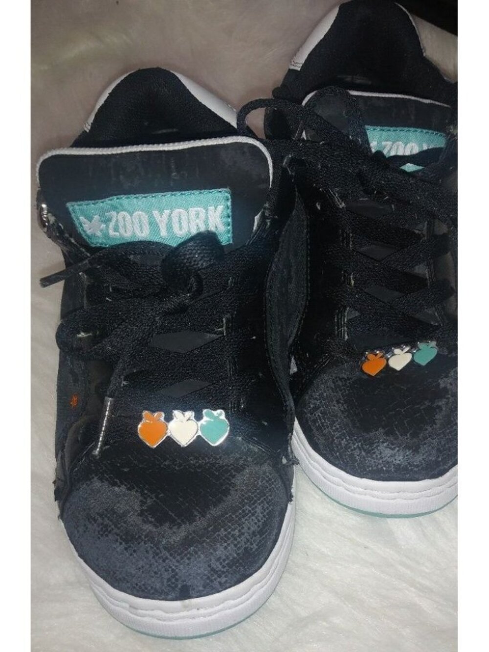 Zoo York 7 Black White Heart Sneakers Shoes